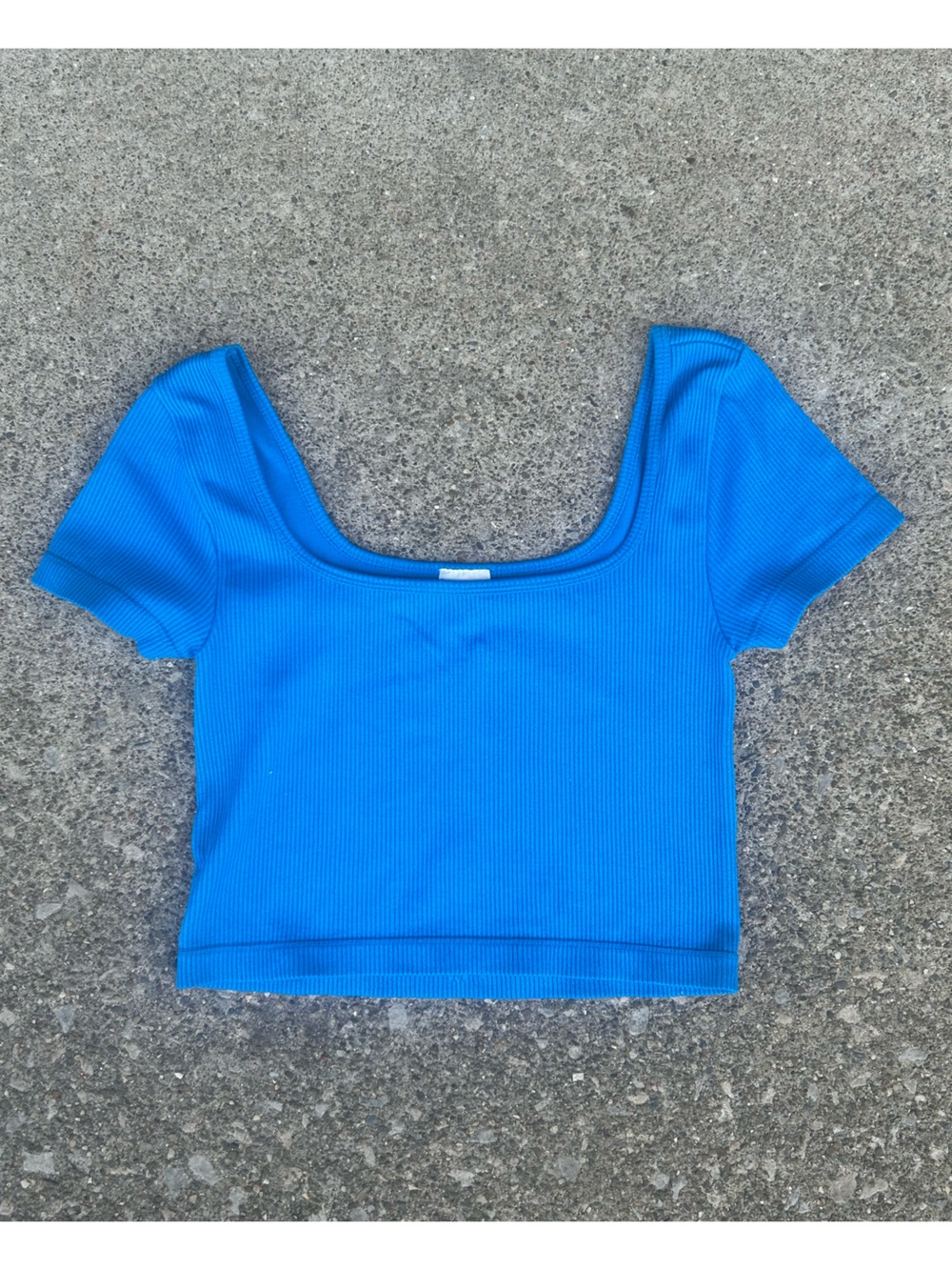 Vintage No Boundaries Blue Scoop Neck Short Sleeve Crop Top Sz S